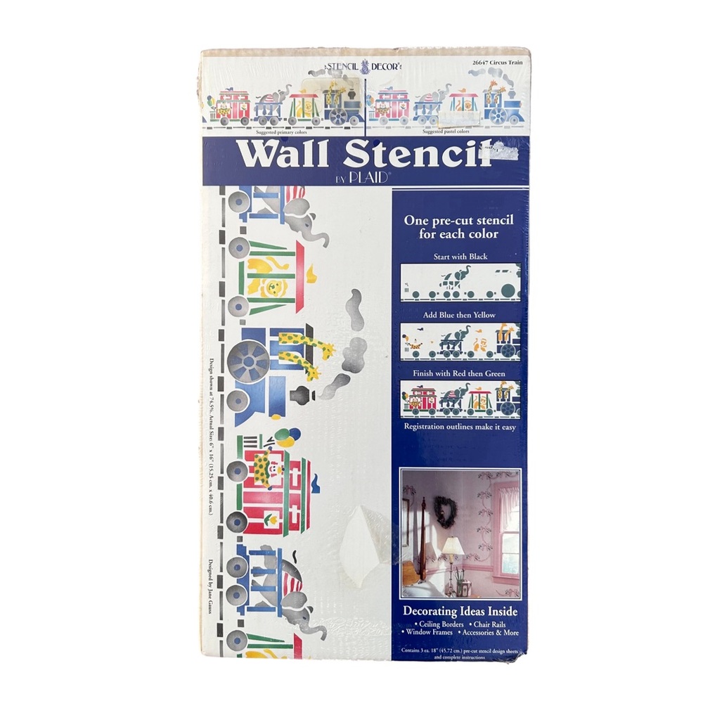 Circus Train 26647 Stencil Decor by Plaid